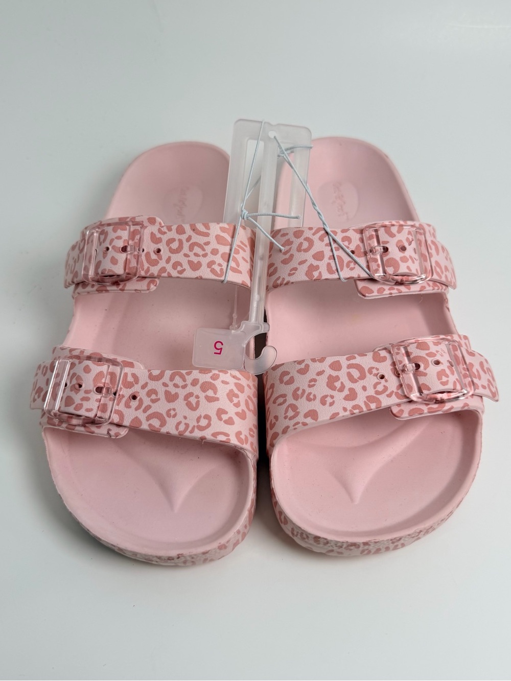 Cat & Jack Pink Leopard Buckle Slide Sandals